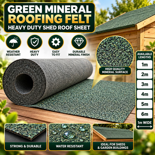 Green mineral roofing felt - mineral,